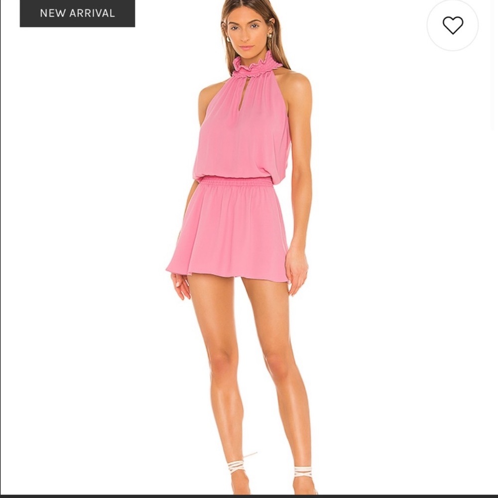 Amanda Uprichard Pink Halter Romper Dress